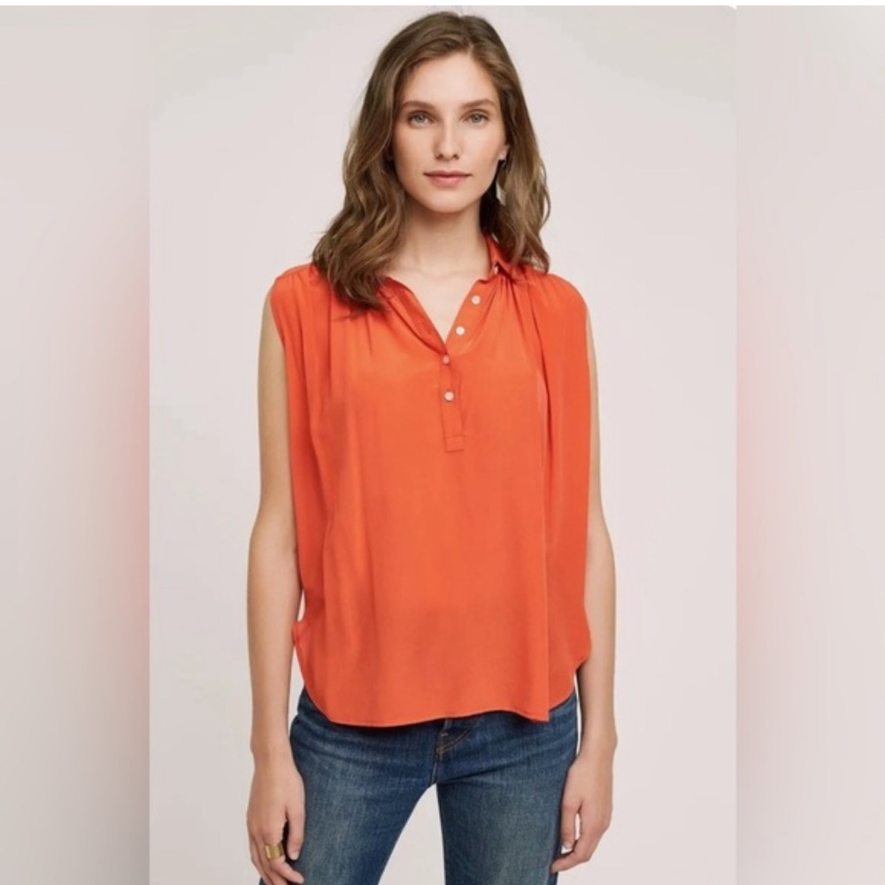 Anthropologie Maeve Silk Sleeveless Blouse